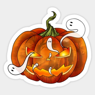 pumpkin ghost Sticker